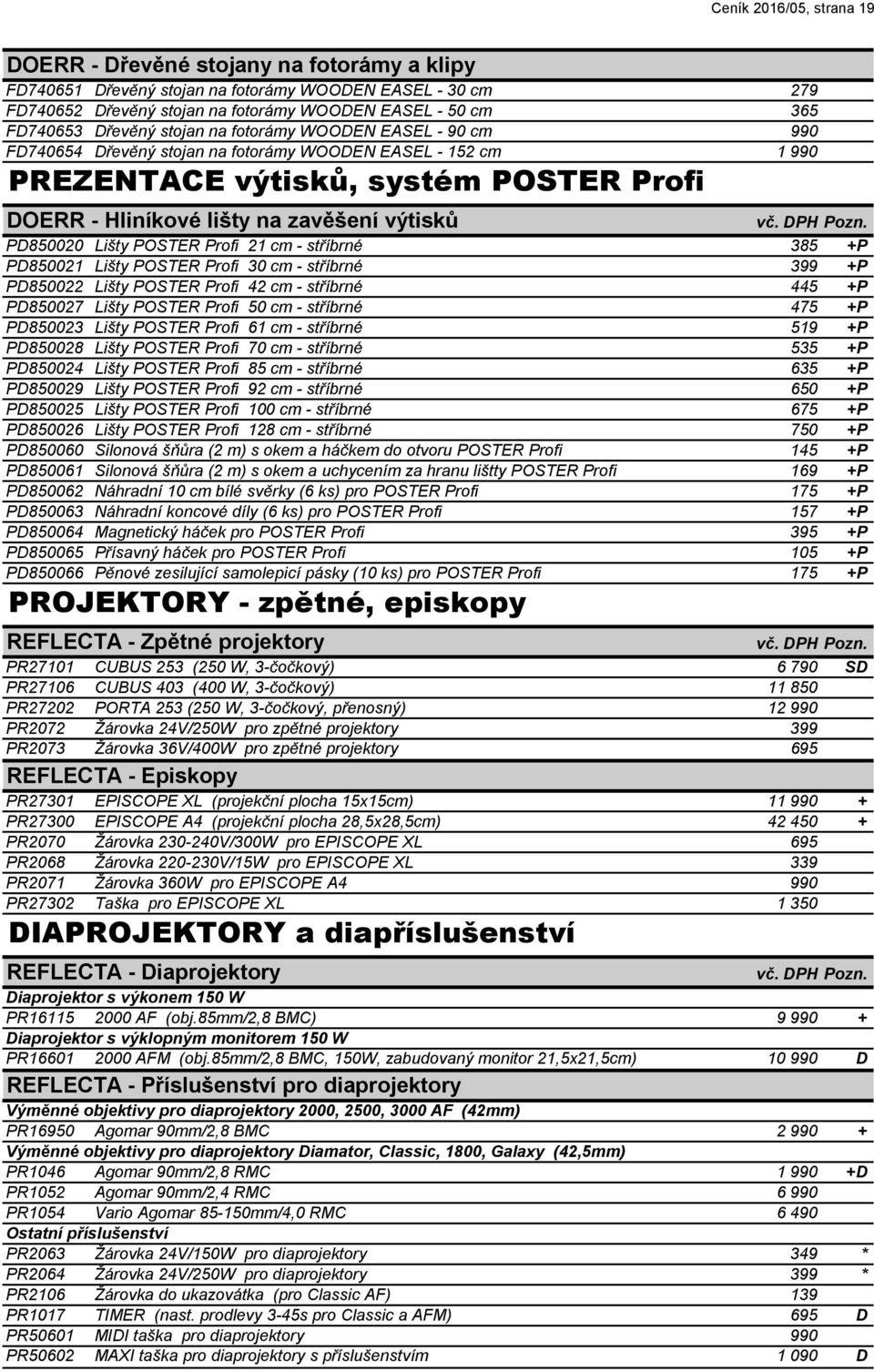 PD850020 Lišty POSTER Profi 21 cm - stříbrné 385 +P PD850021 Lišty POSTER Profi 30 cm - stříbrné 399 +P PD850022 Lišty POSTER Profi 42 cm - stříbrné 445 +P PD850027 Lišty POSTER Profi 50 cm -