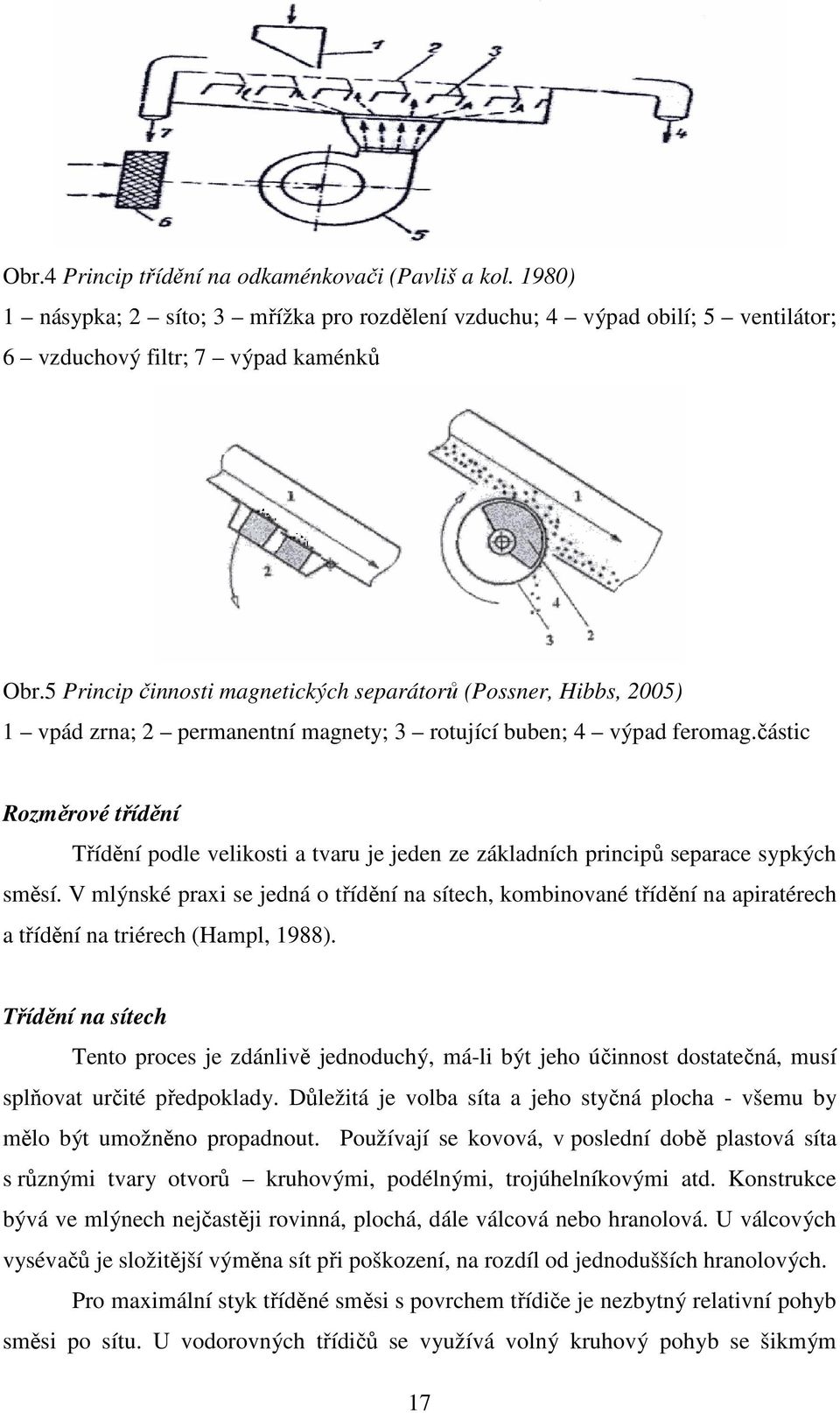 částic Rozměrové třídění Třídění podle velikosti a tvaru je jeden ze základních principů separace sypkých směsí.