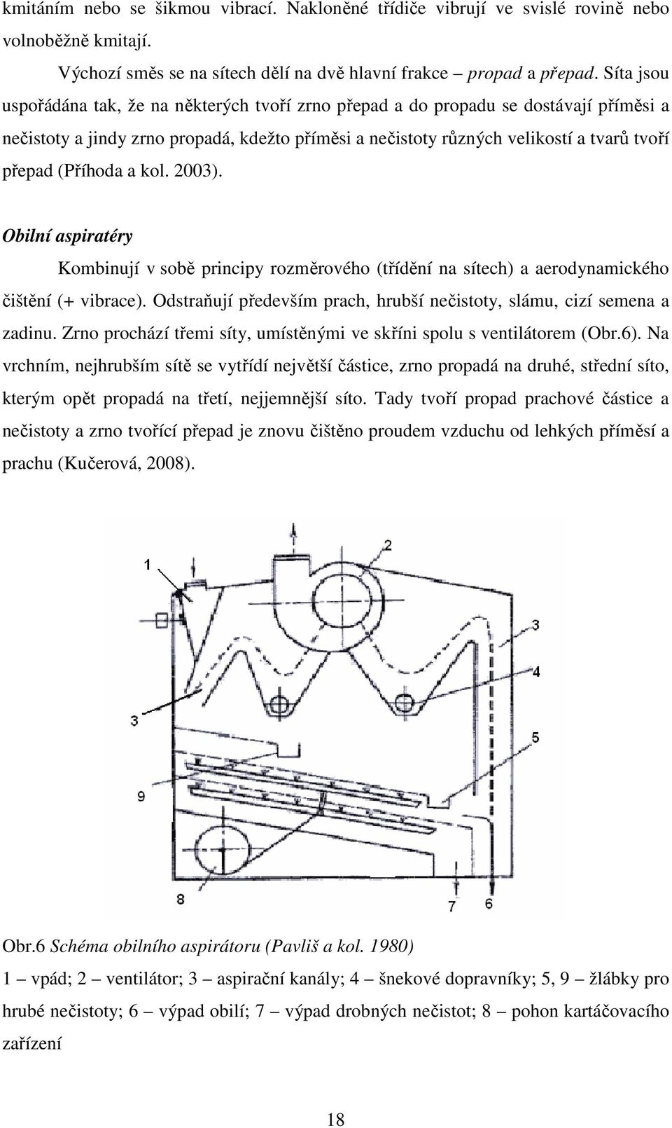 (Příhoda a kol. 2003). Obilní aspiratéry Kombinují v sobě principy rozměrového (třídění na sítech) a aerodynamického čištění (+ vibrace).