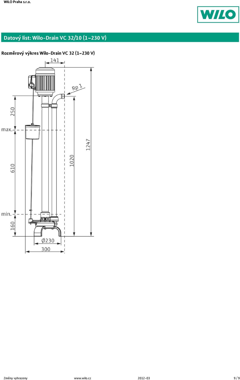 výkres Wilo-Drain VC 32 (1~230