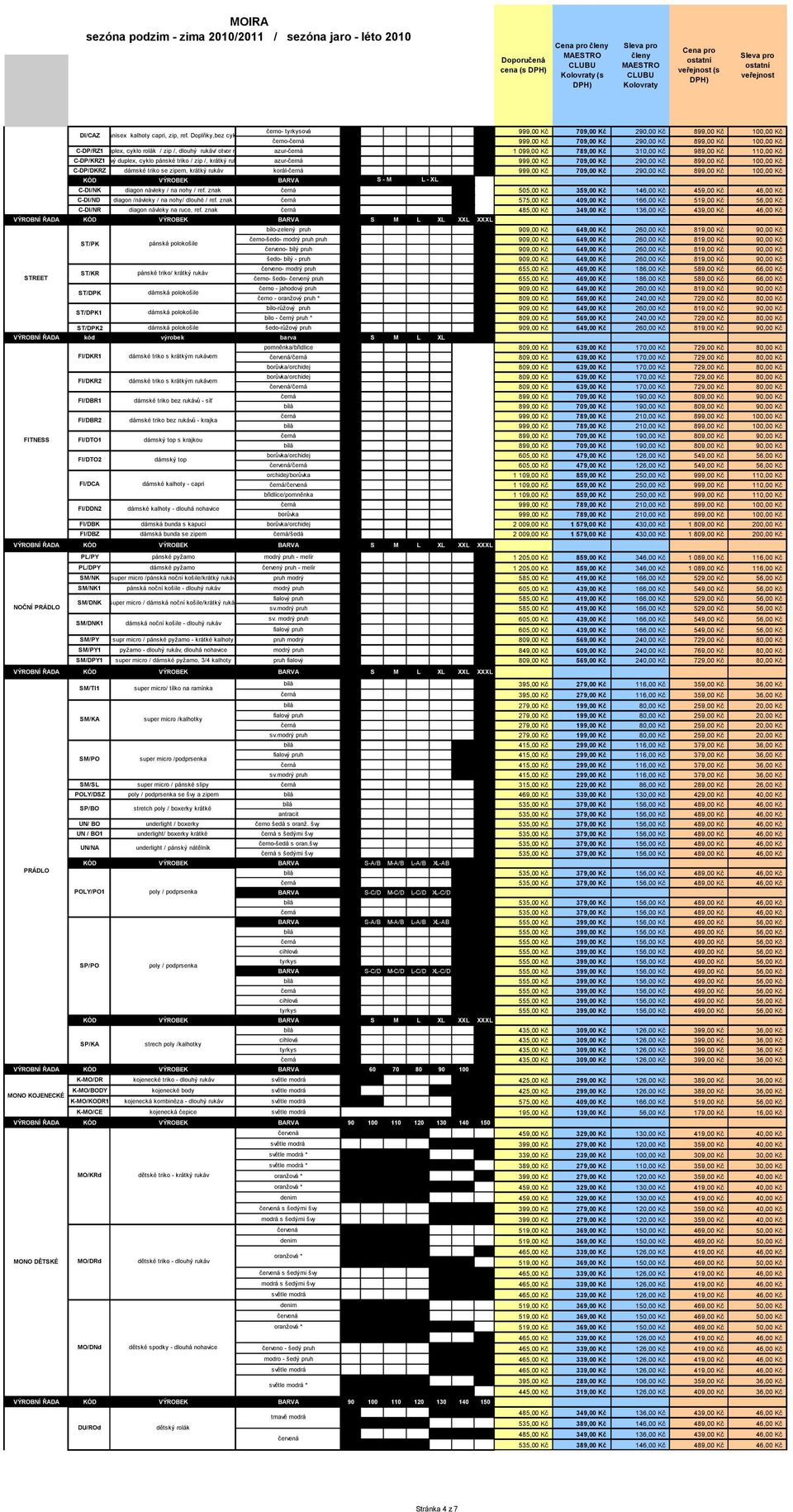 100,00 Kč C-DP/DKRZ dámské triko se zipem, krátký rukáv korál-černá 999,00 Kč 709,00 Kč 290,00 Kč 899,00 Kč 100,00 Kč C-DI/NK diagon návleky / na nohy / ref.