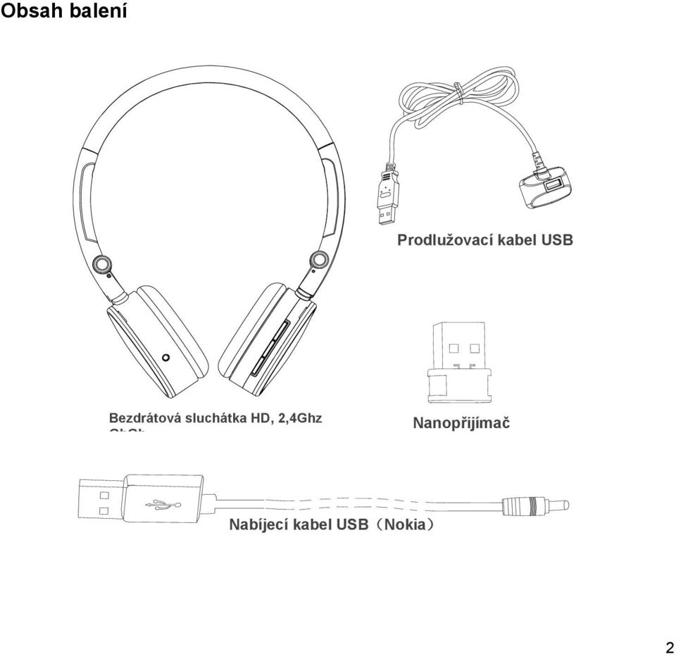 sluchátka HD, 2,4Ghz GhGh