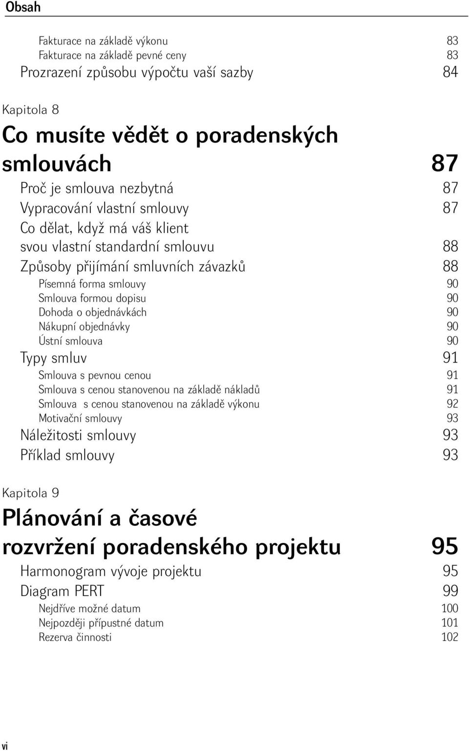 objednávkách 90 Nákupní objednávky 90 Ústní smlouva 90 Typy smluv 91 Smlouva s pevnou cenou 91 Smlouva s cenou stanovenou na základě nákladů 91 Smlouva s cenou stanovenou na základě výkonu 92