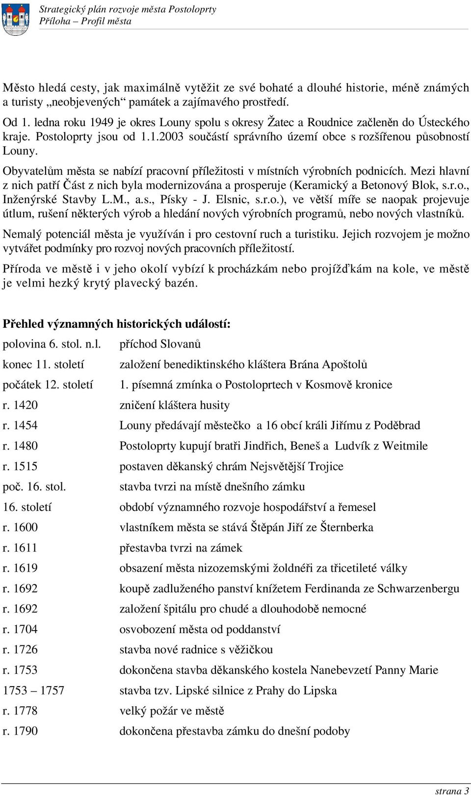 Obyvatelm msta se nabízí pracovní píležitosti v místních výrobních podnicích. Mezi hlavní z nich patí ást z nich byla modernizována a prosperuje (Keramický a Betonový Blok, s.r.o., Inženýrské Stavby L.