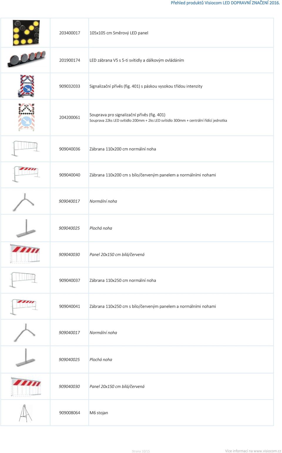 401) Souprava 22ks LED svítidlo 200mm + 2ks LED svítidlo 300mm + centrální řídící jednotka 909040036 Zábrana 110x200 cm normální noha 909040040 Zábrana 110x200 cm s bílo/červeným panelem