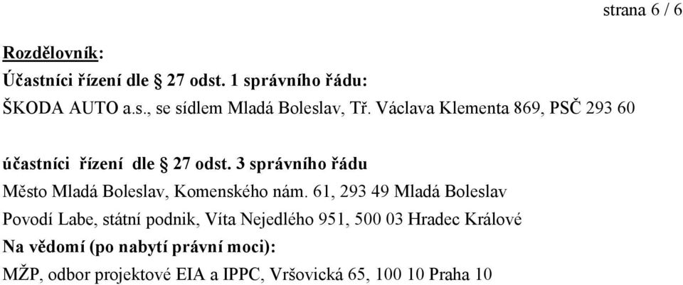 3 správního řádu Město Mladá Boleslav, Komenského nám.