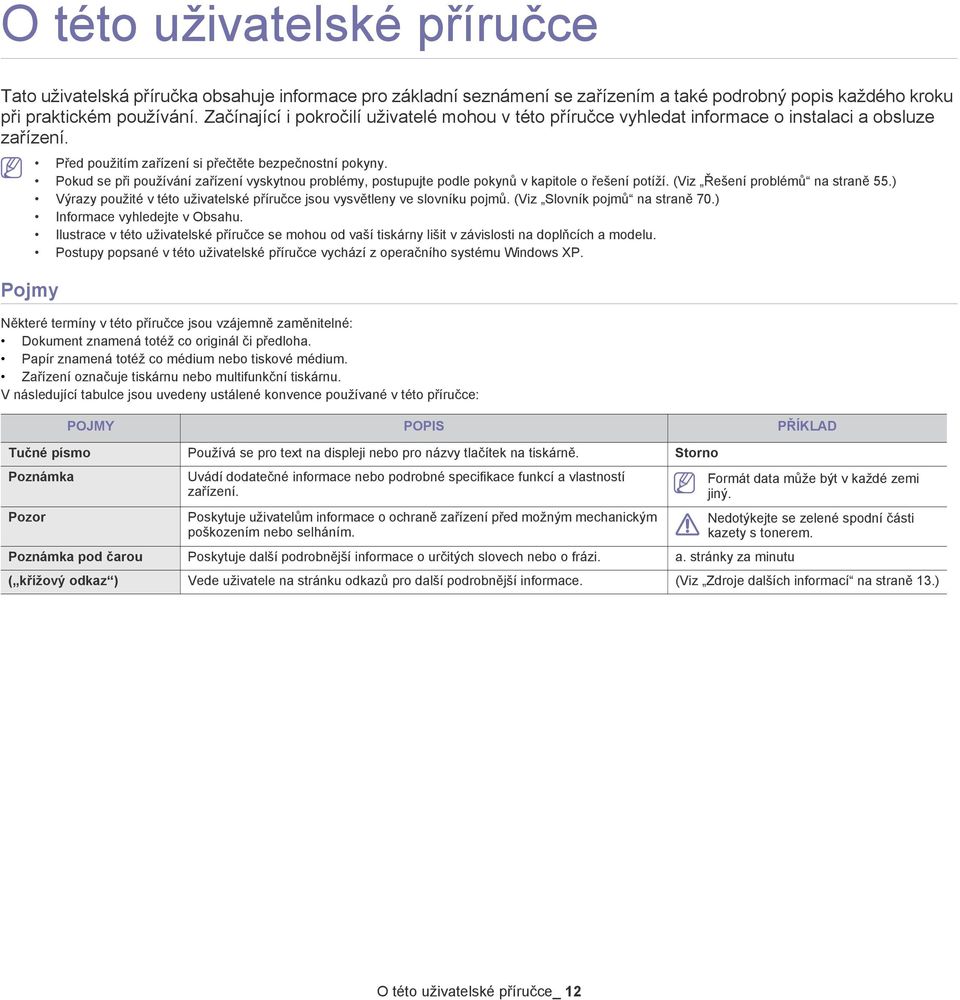 Pokud se při používání zařízení vyskytnou problémy, postupujte podle pokynů v kapitole o řešení potíží. (Viz Řešení problémů na straně 55.