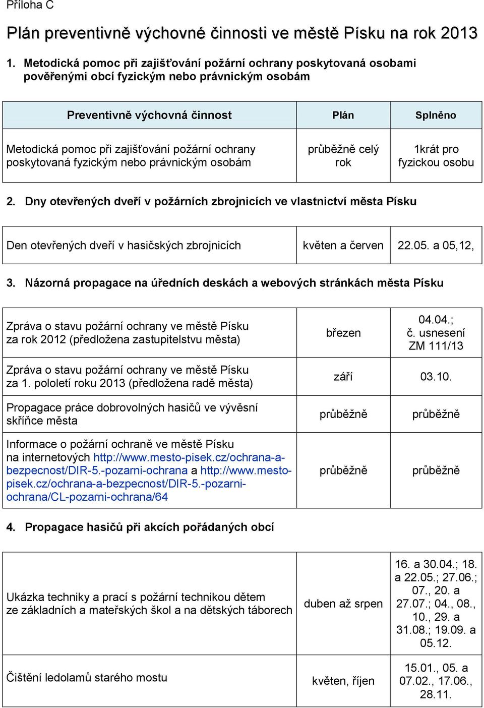 ochrany poskytovaná fyzickým nebo právnickým osobám průběžně celý rok 1krát pro fyzickou osobu 2.