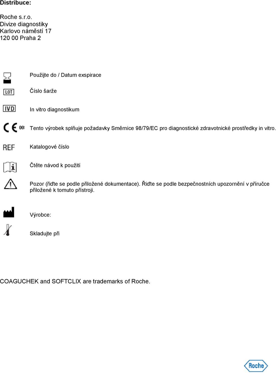 Divize diagnostiky Karlovo náměstí 17 120 00 Praha 2 Použijte do / Datum exspirace Číslo šarže In vitro diagnostikum
