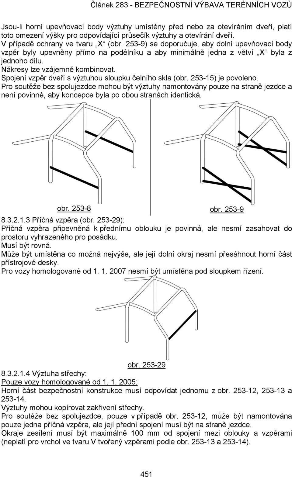 Spojení vzpěr dveří s výztuhou sloupku čelního skla (obr. 253-15) je povoleno.