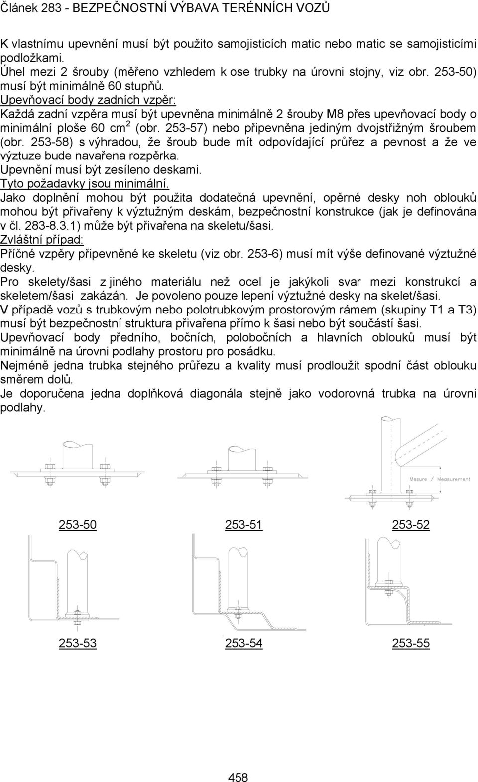 253-57) nebo připevněna jediným dvojstřižným šroubem (obr. 253-58) s výhradou, že šroub bude mít odpovídající průřez a pevnost a že ve výztuze bude navařena rozpěrka.