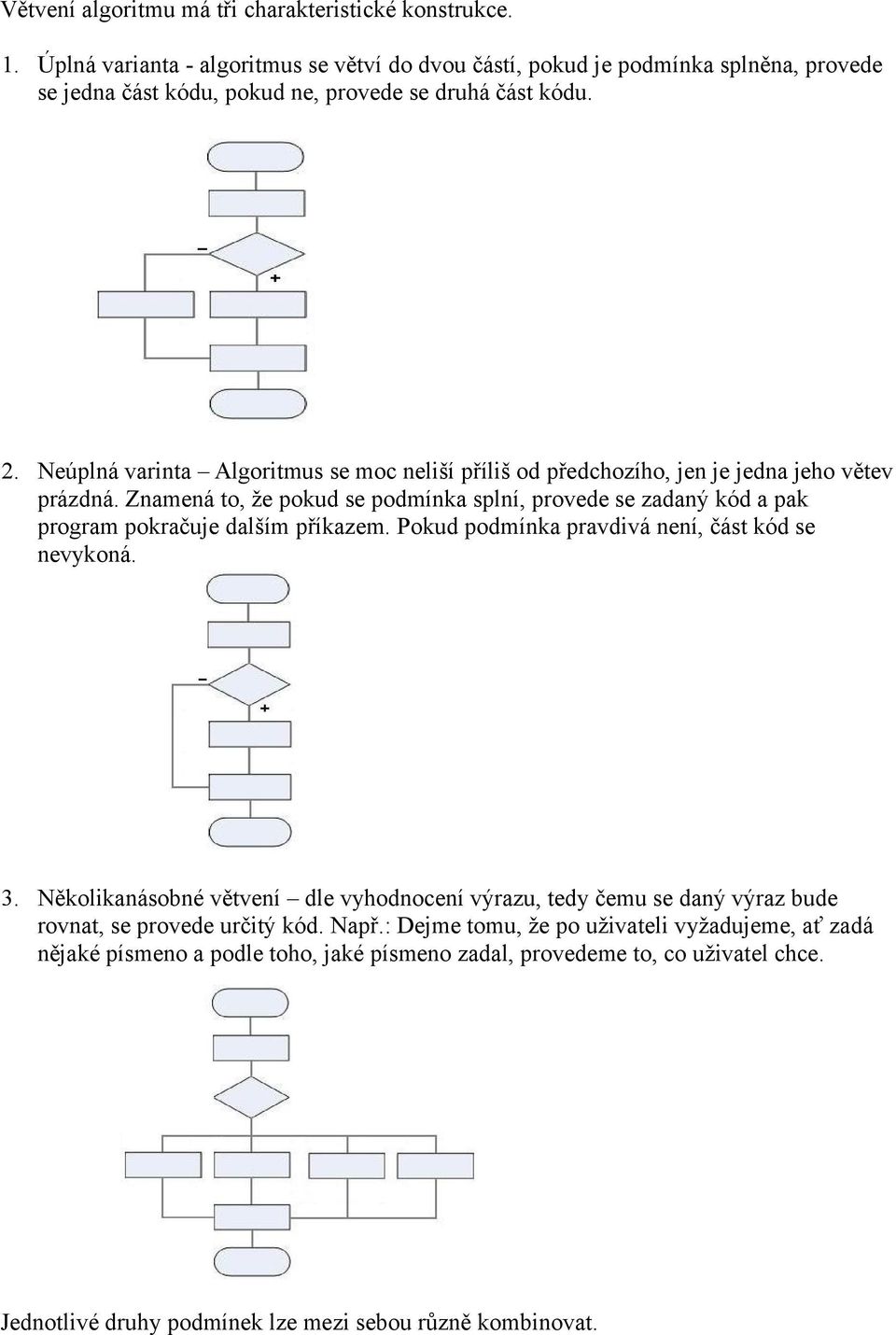 Neúplná varinta Algoritmus se moc neliší příliš od předchozího, jen je jedna jeho větev prázdná.