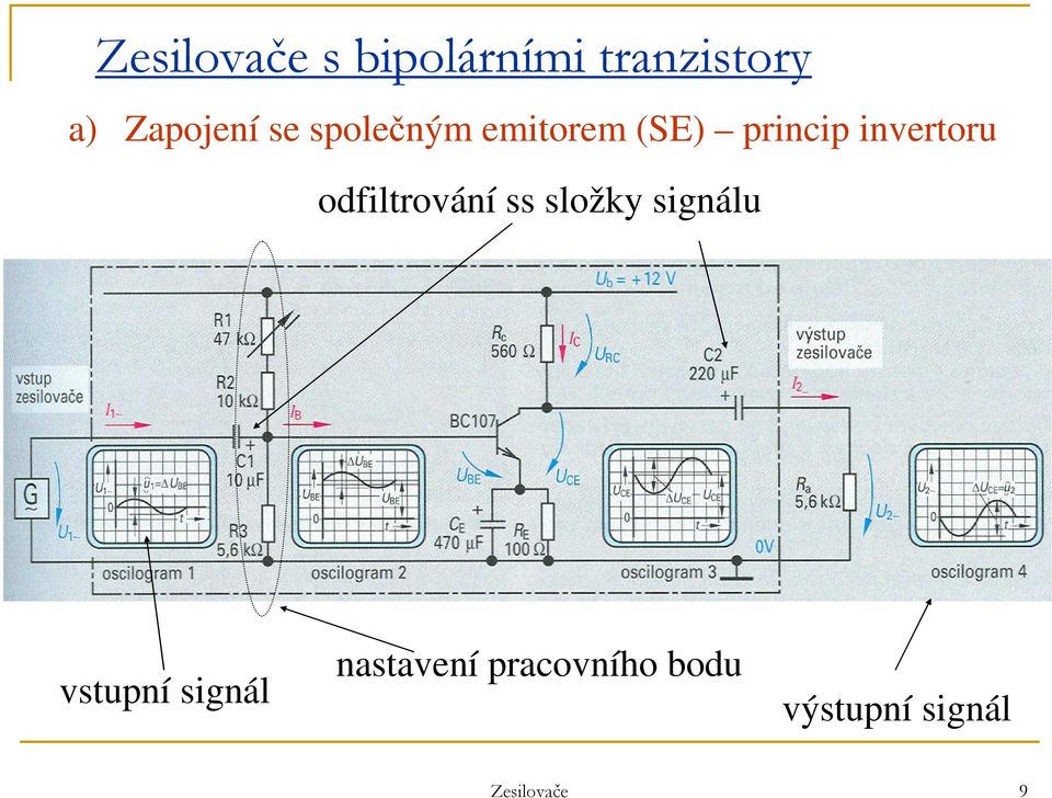 odfiltrování ss složky signálu vstupní signál