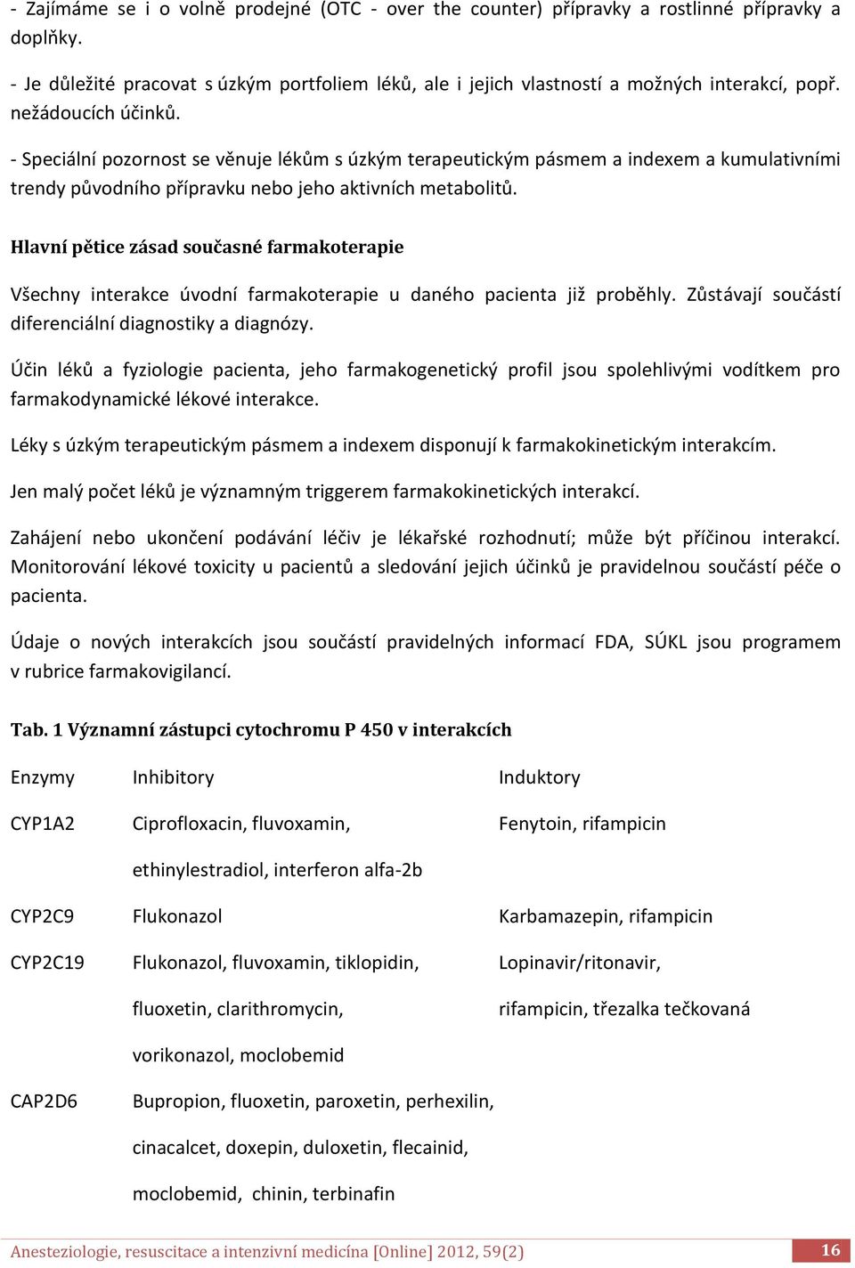 Hlavní pětice zásad současné farmakoterapie Všechny interakce úvodní farmakoterapie u daného pacienta již proběhly. Zůstávají součástí diferenciální diagnostiky a diagnózy.