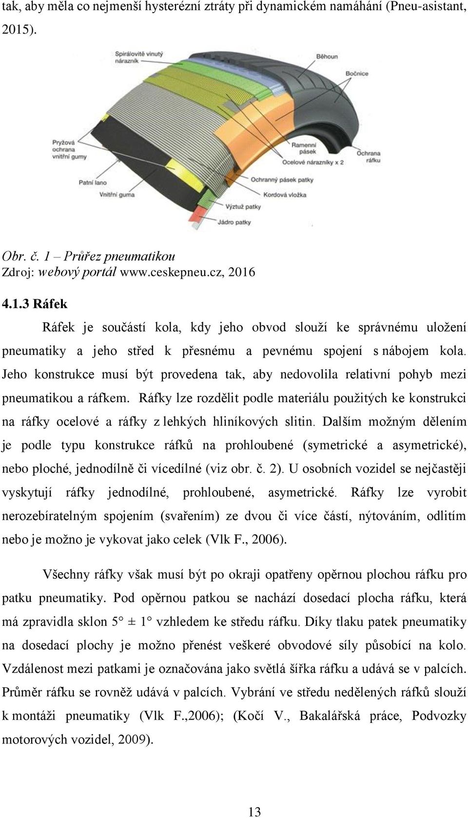 Jeho konstrukce musí být provedena tak, aby nedovolila relativní pohyb mezi pneumatikou a ráfkem.