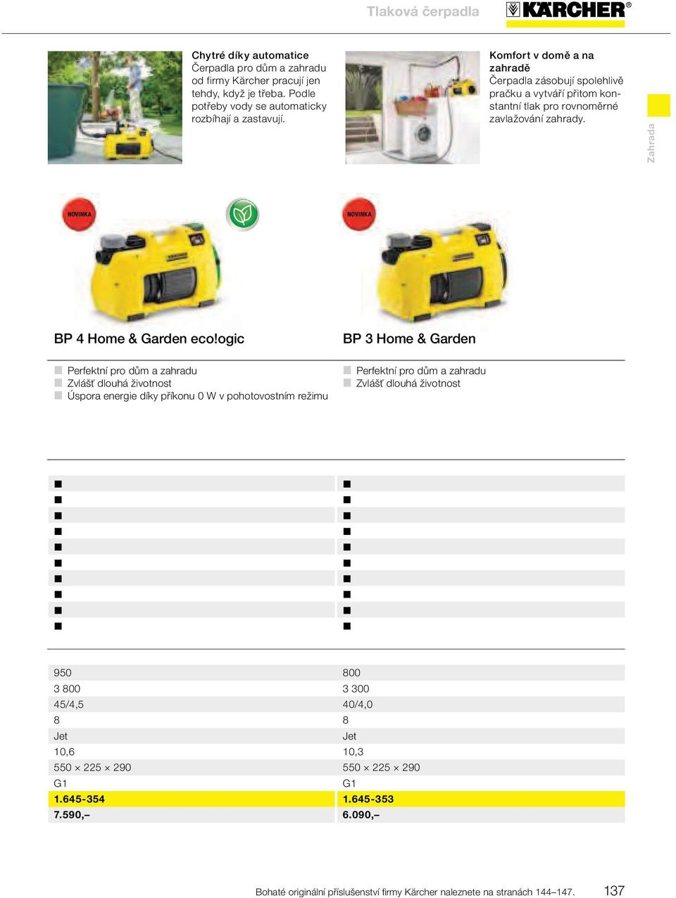 ogic Perfektní pro dům a zahradu Zvlášť dlouhá životnost Úspora energie díky příkonu 0 W v pohotovostním režimu BP 3 Home & Garden Perfektní pro dům a zahradu Zvlášť dlouhá životnost