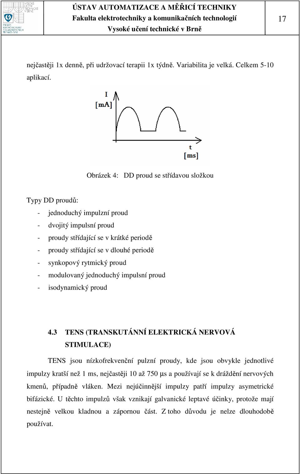 synkopový rytmický proud - modulovaný jednoduchý impulsní proud - isodynamický proud 4.