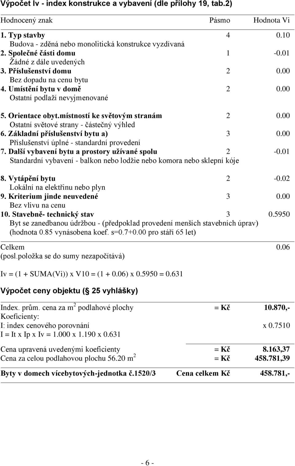 00 Ostatní světové strany - částečný výhled 6. Základní příslušenství bytu a) 3 0.00 Příslušenství úplné - standardní provedení 7. Další vybavení bytu a prostory užívané spolu 2-0.