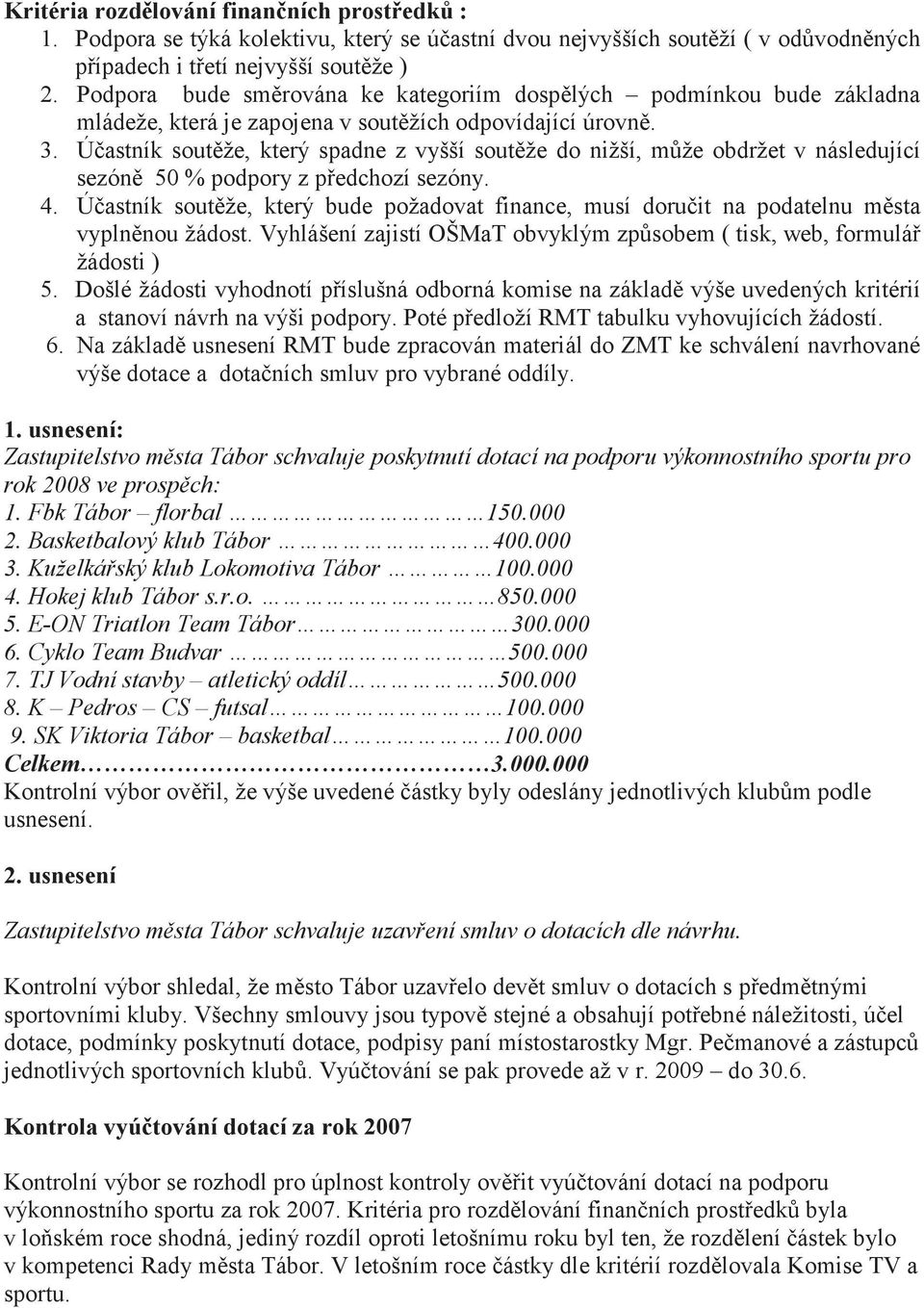 Ú astník sout že, který spadne z vyšší sout že do nižší, m že obdržet v následující sezón 50 % podpory z p edchozí sezóny. 4.