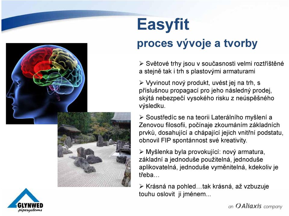 Soustředíc se na teorii Laterálního myšlení a Zenovou filosofii, počínaje zkoumáním základních prvků, dosahující a chápající jejich j vnitřní podstatu, obnovil FIP