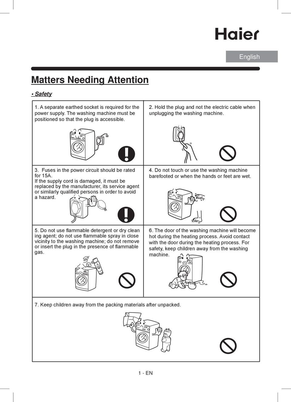 If the supply cord is damaged, it must be replaced by the manufacturer, its service agent or similarly qualifi ed persons in order to avoid a hazard. 4.