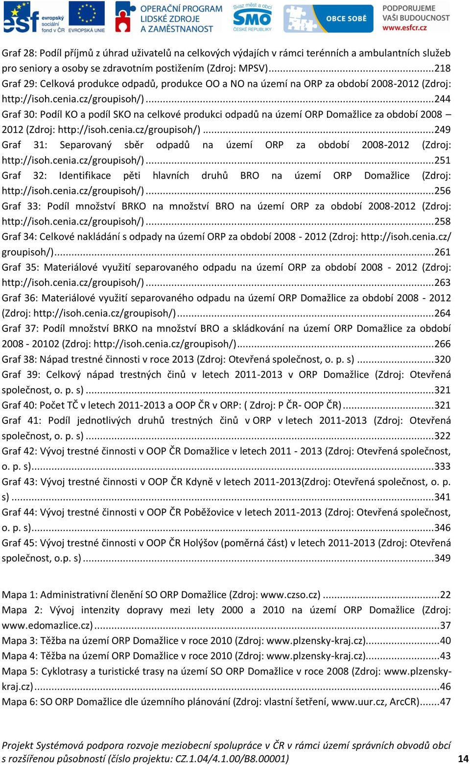 .. 244 Graf 30: Podíl KO a podíl SKO na celkové produkci odpadů na území ORP Domažlice za období 2008 2012 (Zdroj: http://isoh.cenia.cz/groupisoh/).