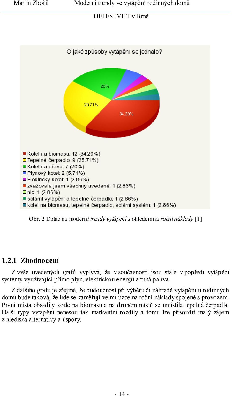 1 Zhodnocení Z výše uvedených grafů vyplývá, ţe v současnosti jsou stále v popředí vytápěcí systémy vyuţívající přímo plyn, elektrickou energii a tuhá