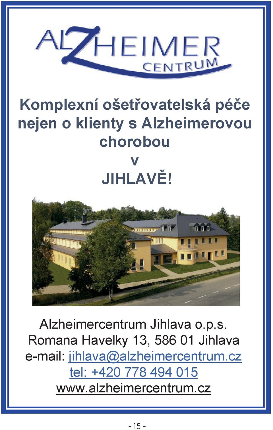 Alzheimercentrum Jihlava o.p.s.