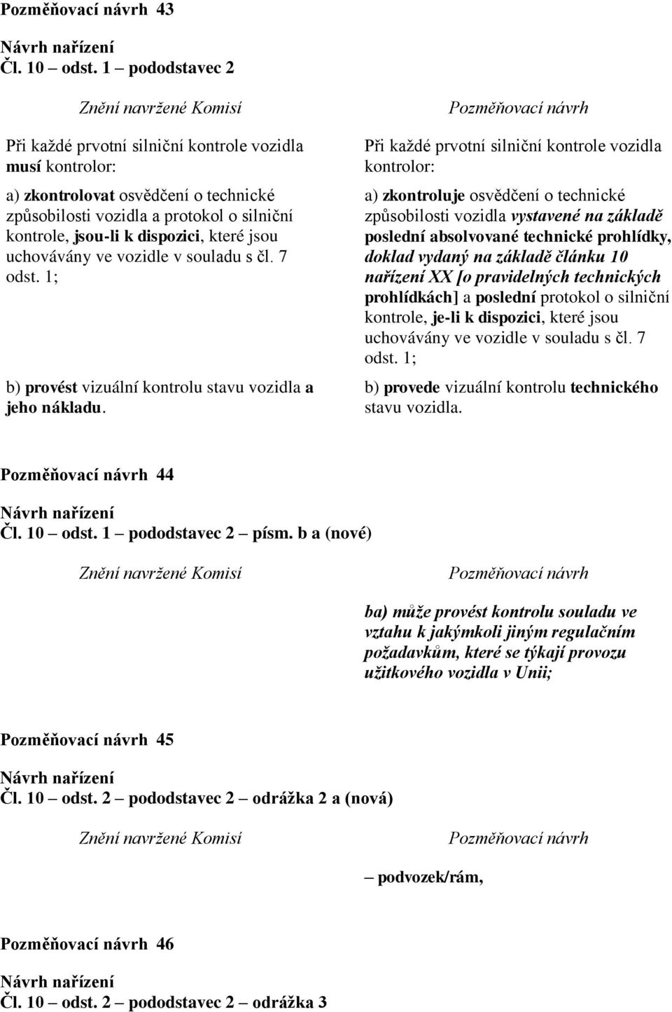 uchovávány ve vozidle v souladu s čl. 7 odst. 1; b) provést vizuální kontrolu stavu vozidla a jeho nákladu.