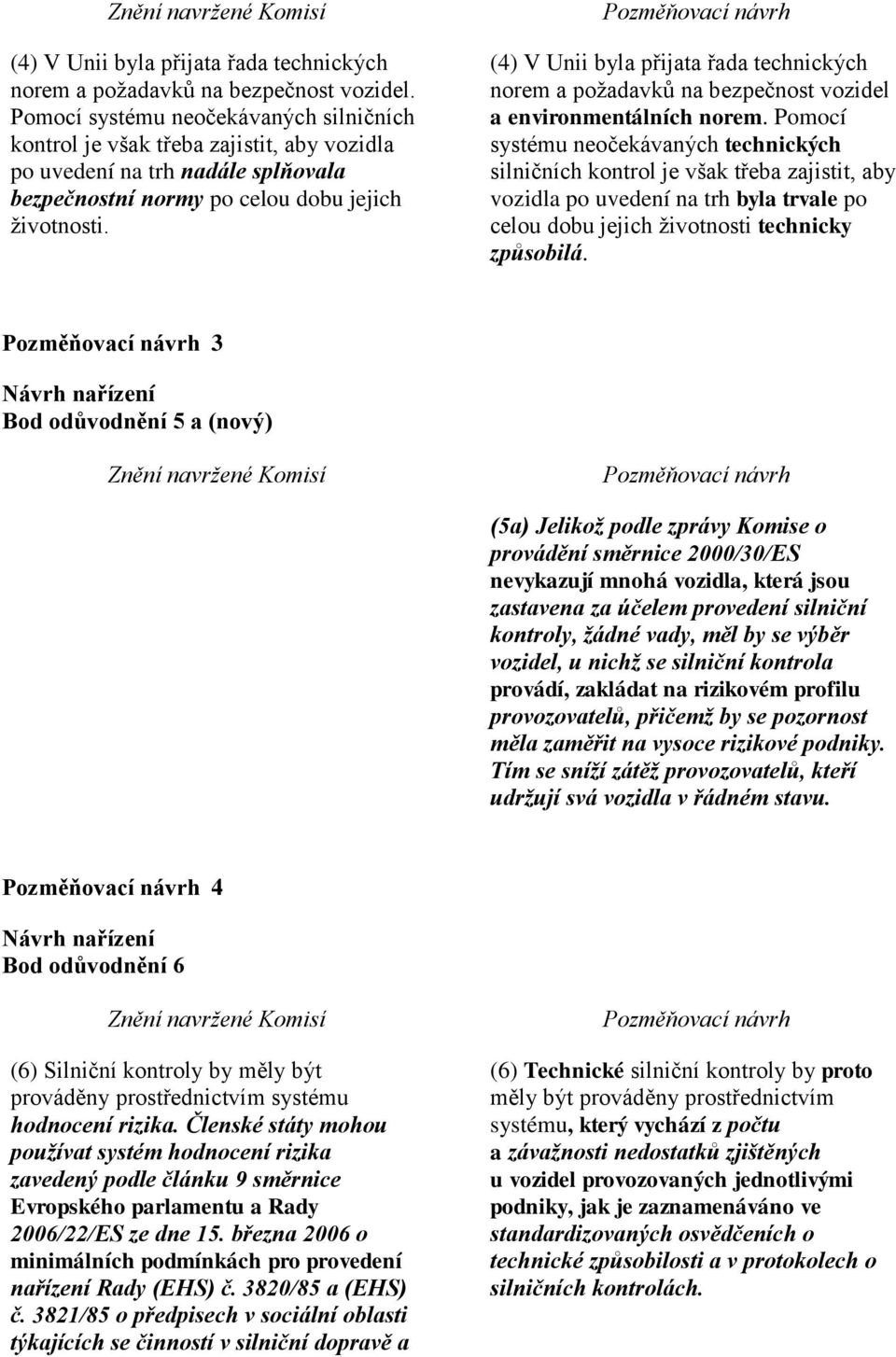 (4) V Unii byla přijata řada technických norem a požadavků na bezpečnost vozidel a environmentálních norem.