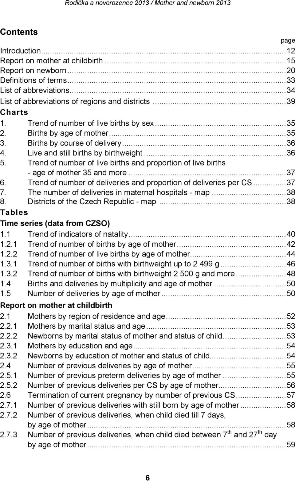 Trend of number of live births and proportion of live births - age of mother 35 and more... 37 6. Trend of number of deliveries and proportion of deliveries per CS... 37 7.