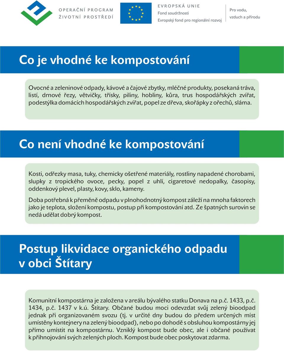 Co není vhodné ke kompostování Kosti, odřezky masa, tuky, chemicky ošetřené materiály, rostliny napadené chorobami, slupky z tropického ovoce, pecky, popel z uhlí, cigaretové nedopalky, časopisy,