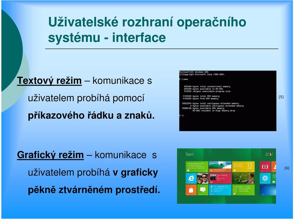 příkazového řádku a znaků.