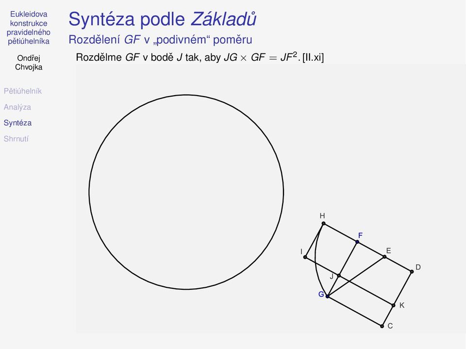 Rozdělme GF v bodě J