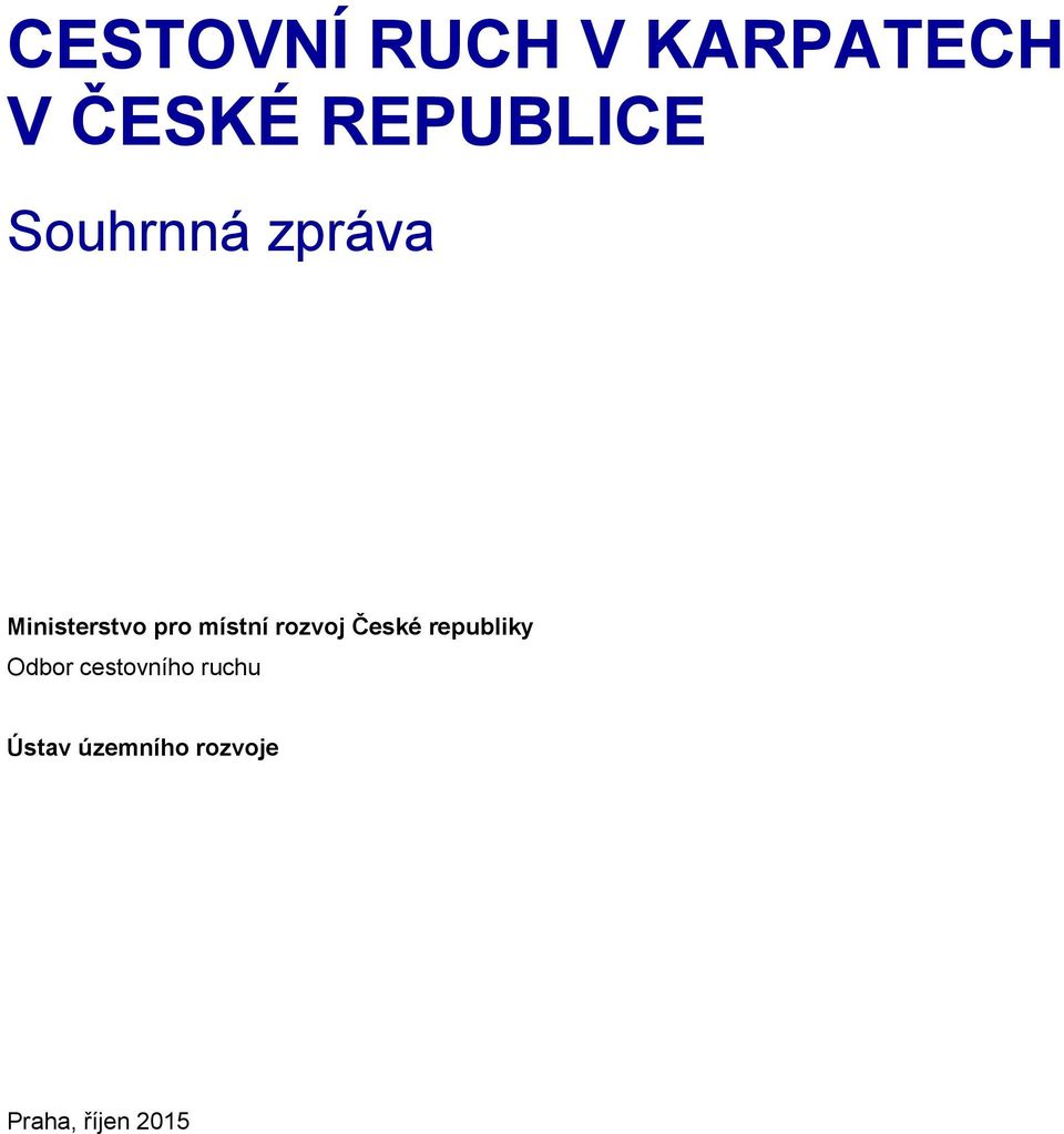 místní rozvoj České republiky Odbor