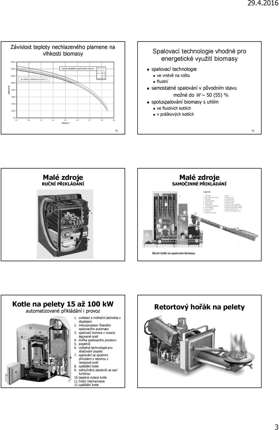 až 100 kw automatizované přikládání i provoz Retortový hořák na pelety 1. ovládací a indikační jednotka s displejem 2. mikroprocesor řízeného spalovacího automatu 3.