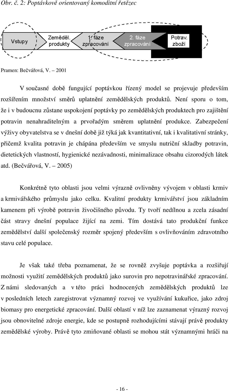 Není sporu o tom, že i v budoucnu zůstane uspokojení poptávky po zemědělských produktech pro zajištění potravin nenahraditelným a prvořadým směrem uplatnění produkce.