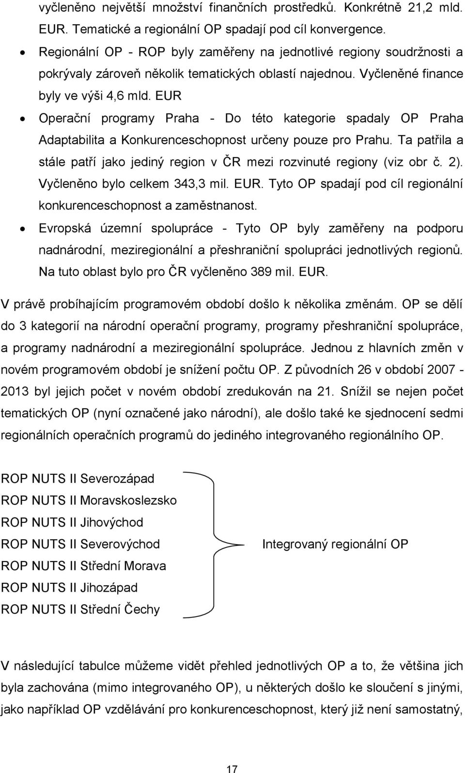 EUR Operační programy Praha - Do této kategorie spadaly OP Praha Adaptabilita a Konkurenceschopnost určeny pouze pro Prahu.