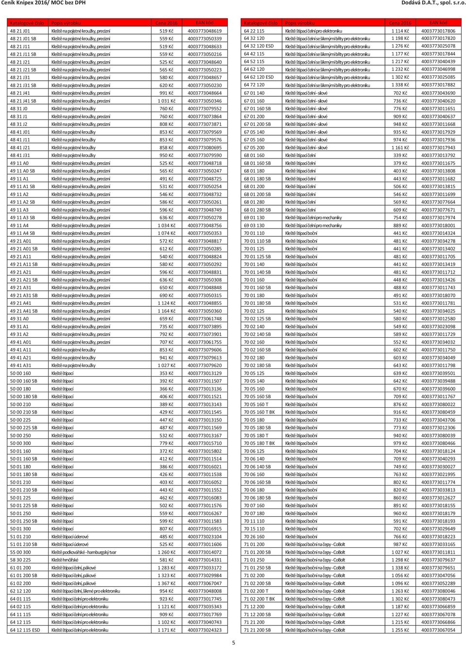 precizní 565 Kč 4003773050223 48 21 J31 Kleště na pojistné kroužky, precizní 580 Kč 4003773048657 48 21 J31 SB Kleště na pojistné kroužky, precizní 620 Kč 4003773050230 48 21 J41 Kleště na pojistné