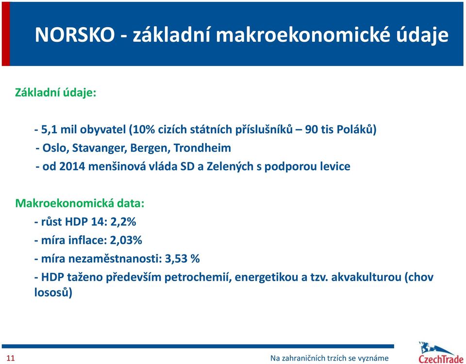 Zelených s podporou levice Makroekonomická data: - růst HDP 14: 2,2% - míra inflace: 2,03% - míra