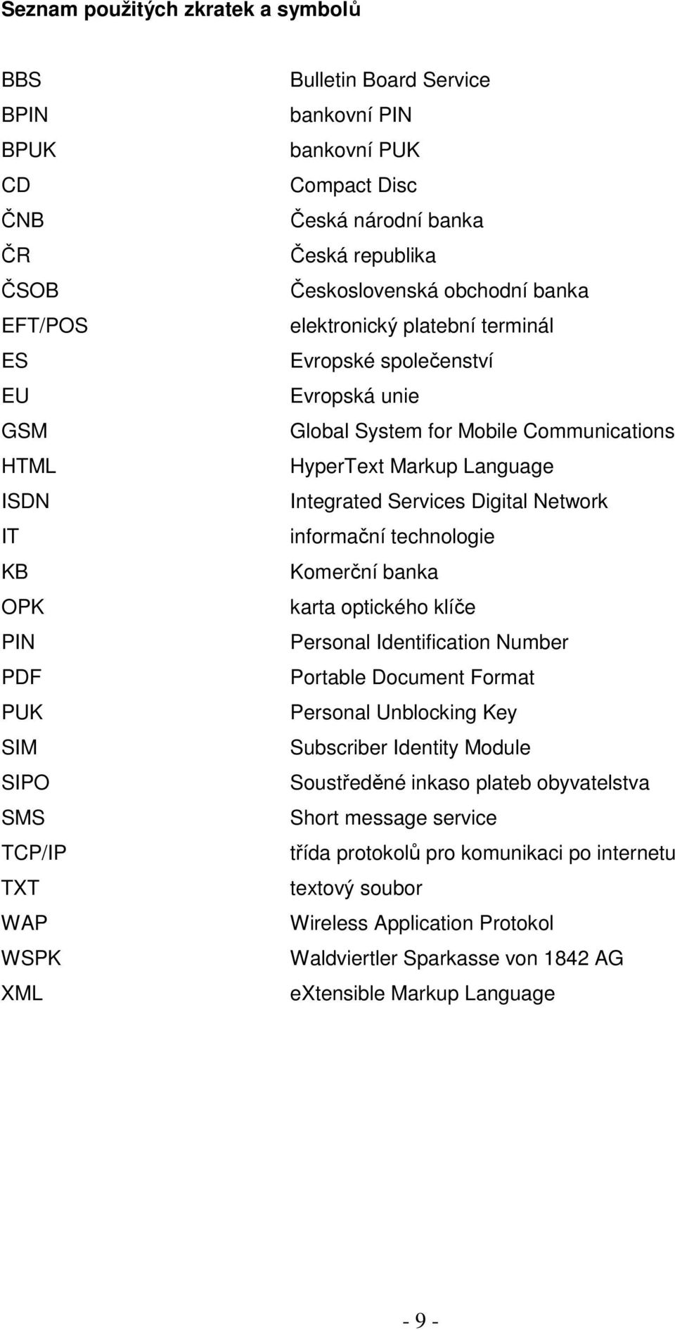 Markup Language Integrated Services Digital Network informační technologie Komerční banka karta optického klíče Personal Identification Number Portable Document Format Personal Unblocking Key