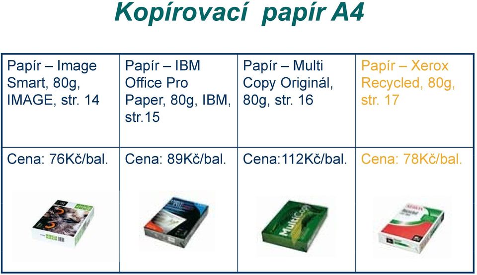 15 Papír Multi Copy Originál, 80g, str.