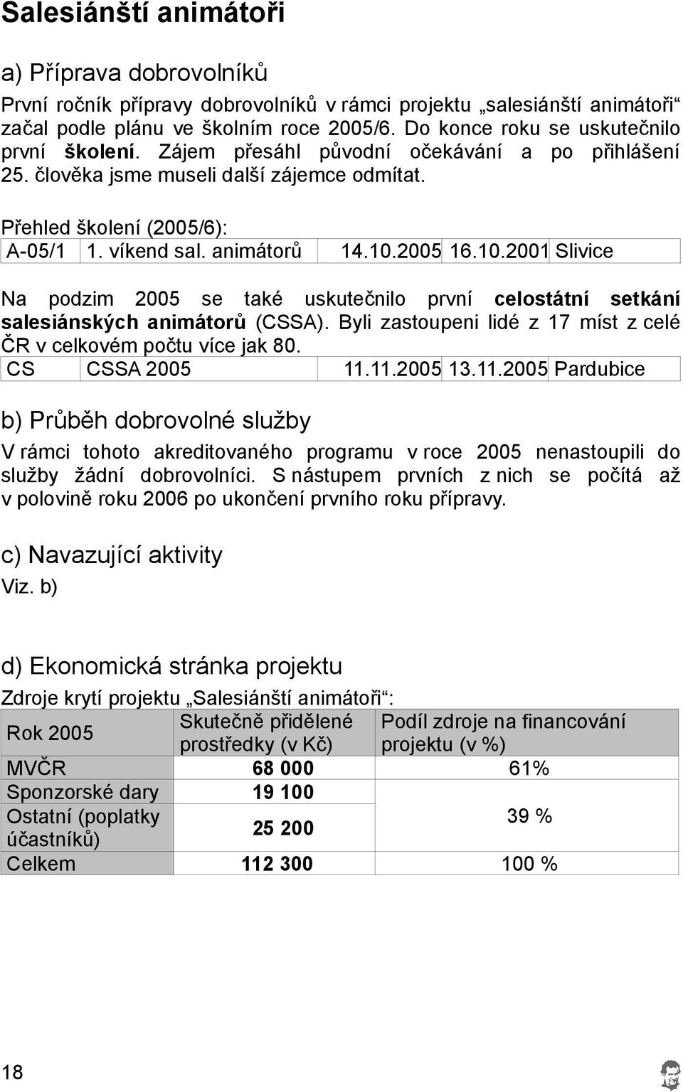 10.2005 16.10.2001 Slivice 16.10.2006 Na podzim 2005 se také uskutečnilo první celostátní setkání salesiánských animátorů (CSSA). Byli zastoupeni lidé z 17 míst z celé ČR v celkovém počtu více jak 80.