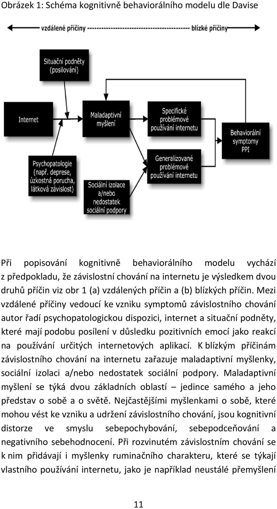 Mezi vzdálené příčiny vedoucí ke vzniku symptomů závislostního chování autor řadí psychopatologickou dispozici, internet a situační podněty, které mají podobu posílení v důsledku pozitivních emocí