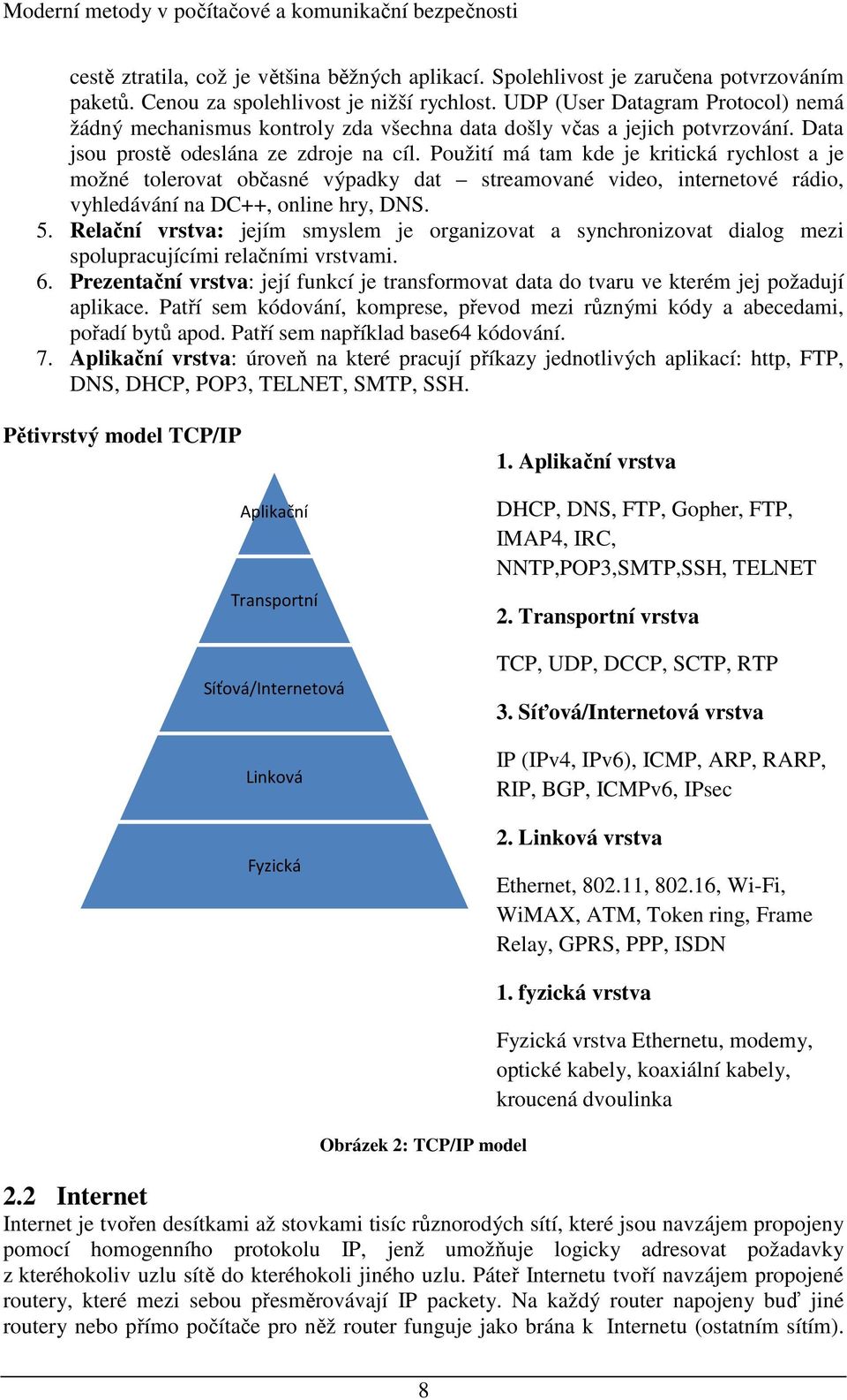 Použití má tam kde je kritická rychlost a je možné tolerovat občasné výpadky dat streamované video, internetové rádio, vyhledávání na DC++, online hry, DNS. 5.