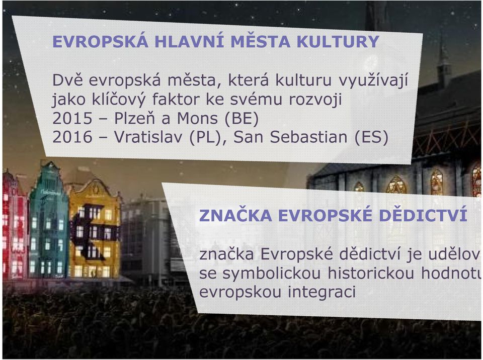 (PL), San Sebastian (ES) ZNAČKA EVROPSKÉ DĚDICTVÍ značka Evropské dědictví