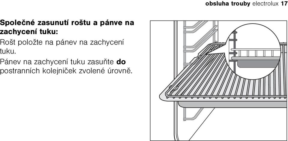 Pánev na zachycení tuku zasuòte do postranních