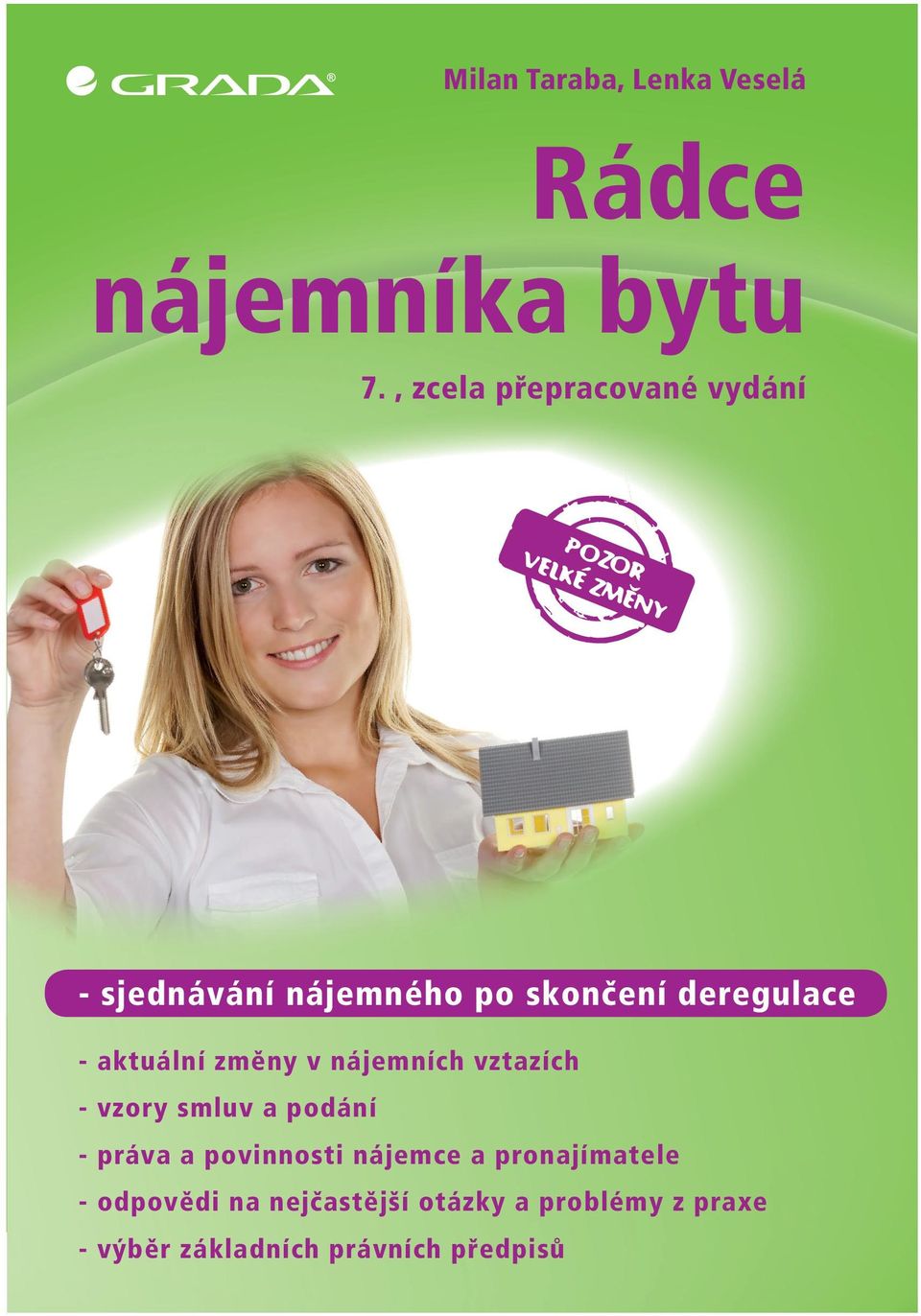 Obsahuje nejčastěji pokládané dotazy nájemců a vlastníků nemovitostí s vypracovanými odpověďmi, plná znění či vybraná ustanovení platných právních předpisů s komentářem, významná rozhodnutí soudů v