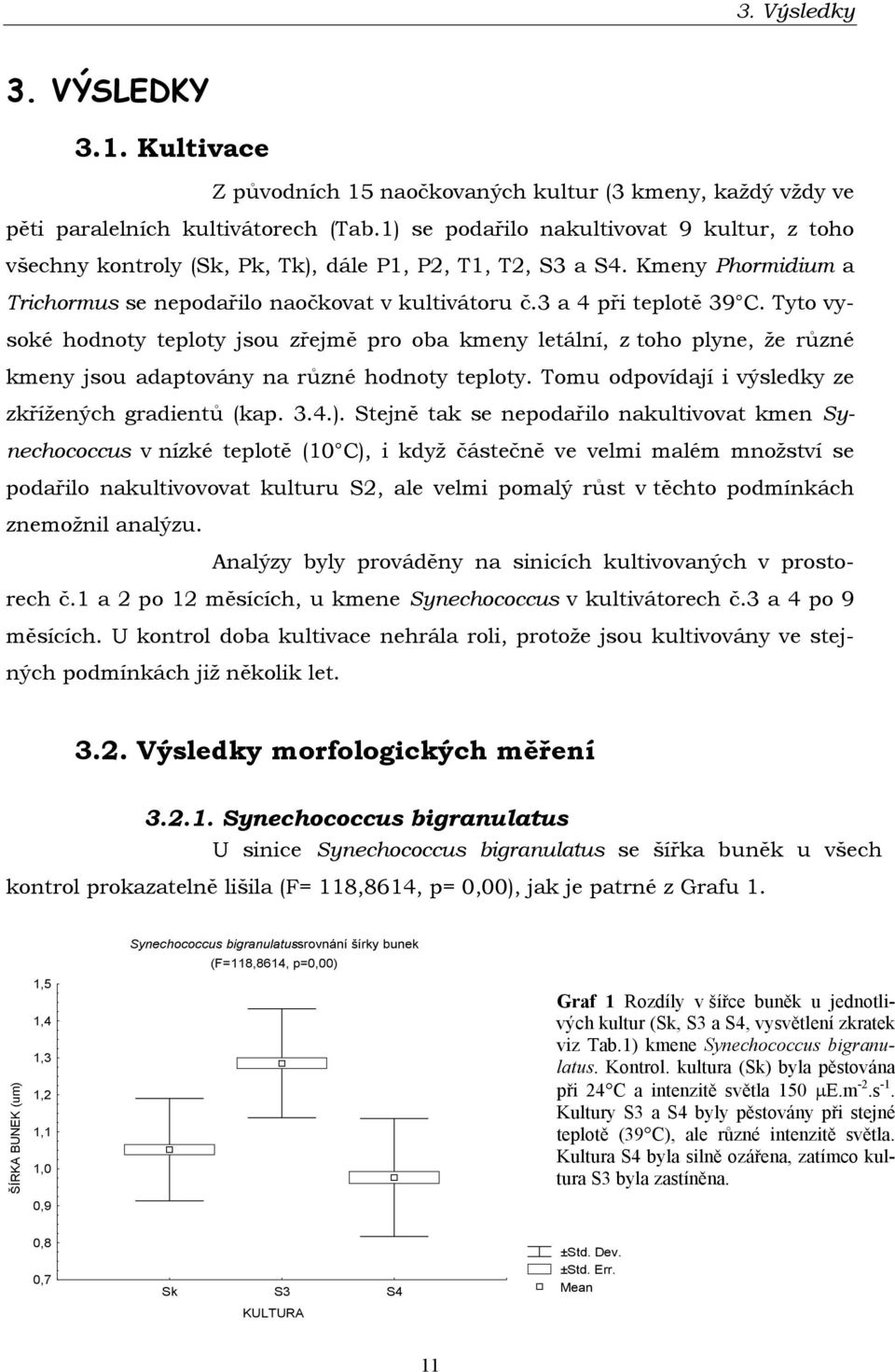 Tyto vysoké hodnoty teploty jsou zřejmě pro oba kmeny letální, z toho plyne, že různé kmeny jsou adaptovány na různé hodnoty teploty. Tomu odpovídají i výsledky ze zkřížených gradientů (kap. 3.4.).