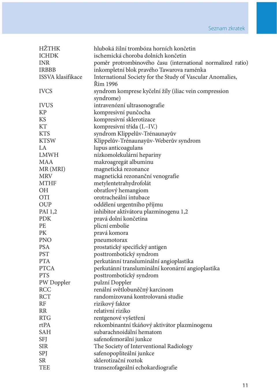 ultrasonografie KP kompresivní punčocha KS kompresivní sklerotizace KT kompresivní třída (I. IV.